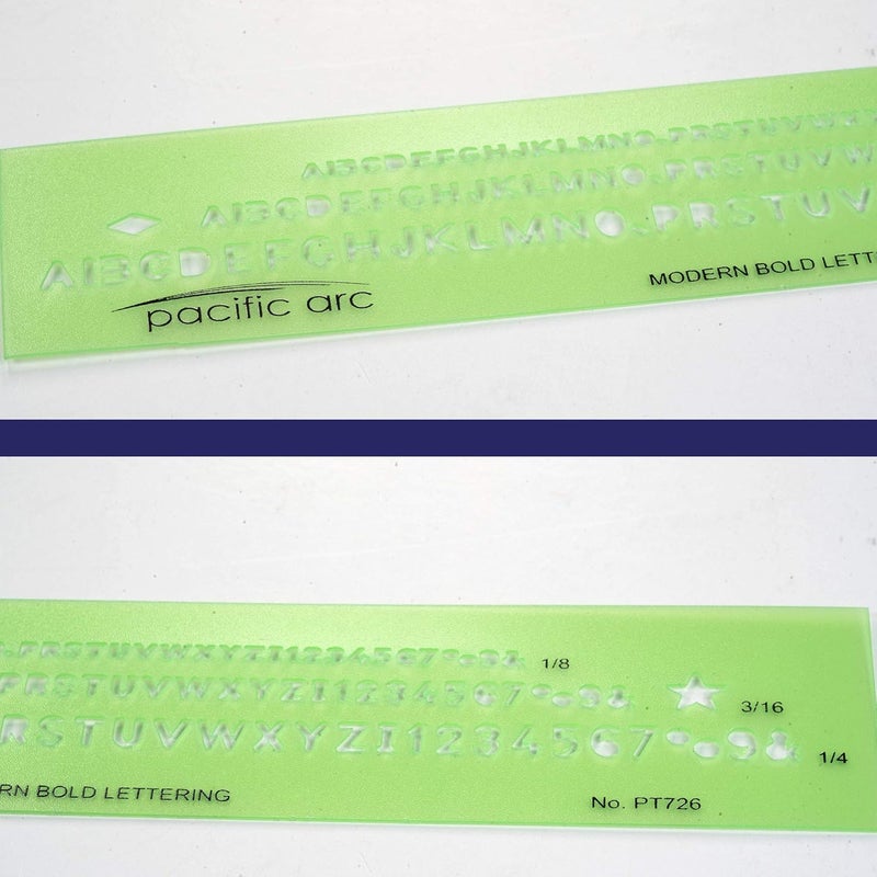 Pacific Arc Modern Bold Lettering Template Guide, with 1/8 to 1/4 Inch Letters - Image 4