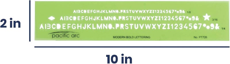 Pacific Arc Modern Bold Lettering Template Guide, with 1/8 to 1/4 Inch Letters - Image 2