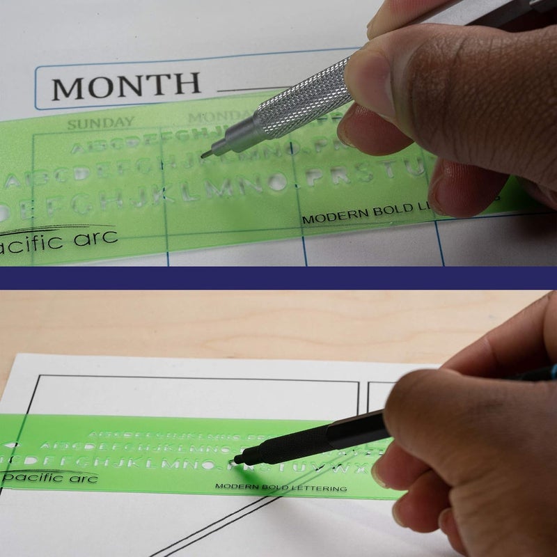 Pacific Arc Modern Bold Lettering Template Guide, with 1/8 to 1/4 Inch Letters - Image 5