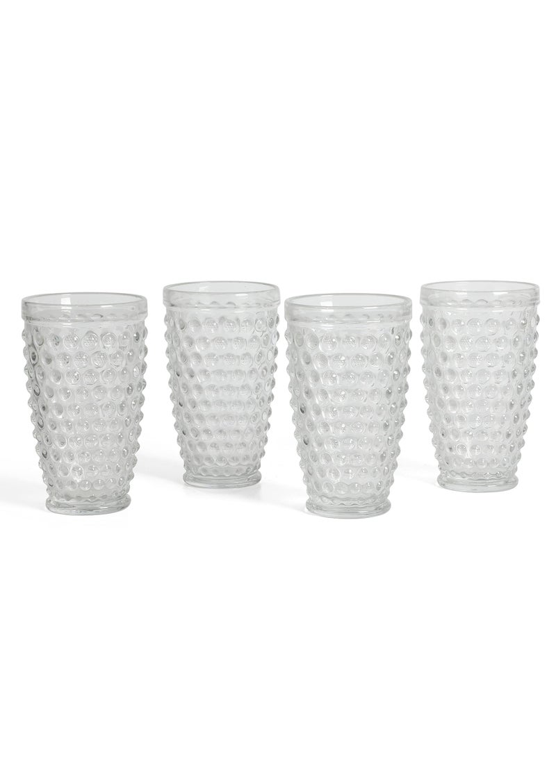 Martha Stewart Chauncey 4Pack 143 oz Hobnail Handmade Glass Tumbler  Clear