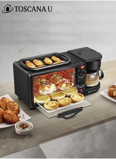 3-in-1 Breakfast Machine With Multi-Function Oven ST-1242 Black