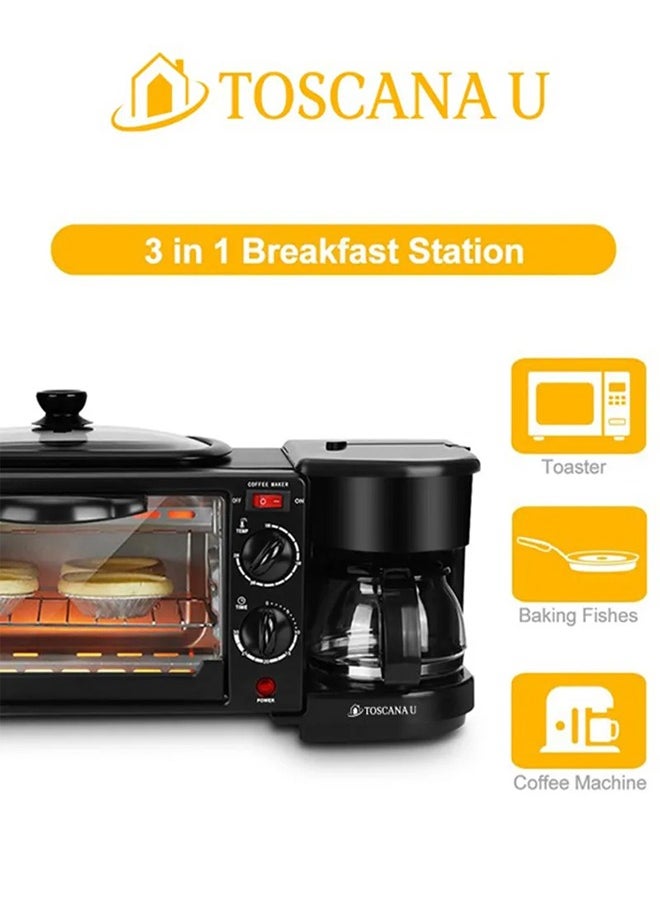 TOSCANA U - 3-in-1 Breakfast Machine With Multi-Function Oven ST-1242 Black - Image 1