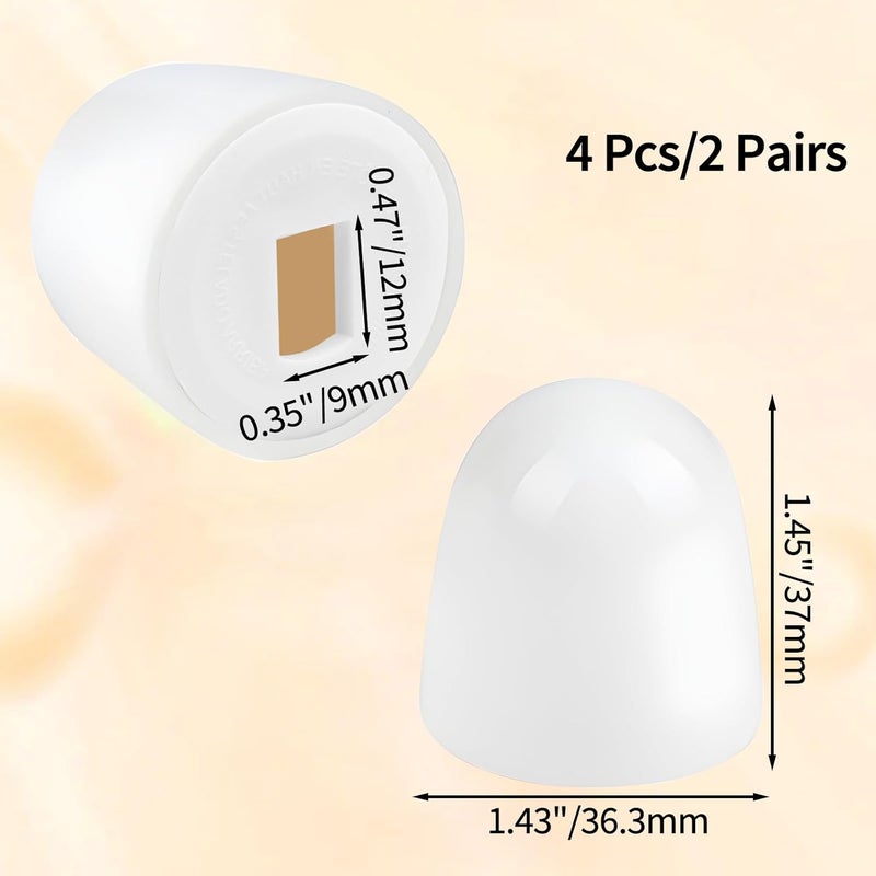 Luomorgo 4 Pcs Toilet Bolt Caps, Plastic Push-On Toilet Bolt Covers, Universal Toilet Seat Floor Bolts Caps Covers with Washers (White, Round) - Image 2