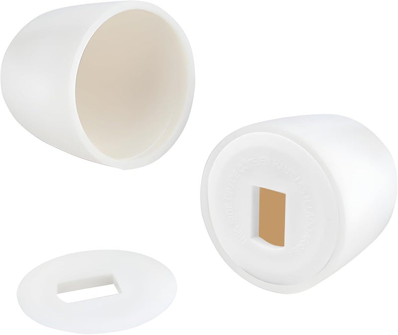 Luomorgo 4 Pcs Toilet Bolt Caps, Plastic Push-On Toilet Bolt Covers, Universal Toilet Seat Floor Bolts Caps Covers with Washers (White, Round) - Image 5