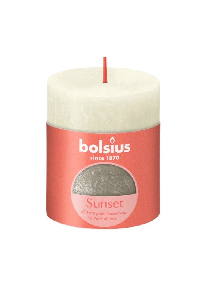 بولسوس شمعة عمودية لغروب الشمس بلونين فضي وأبيض - Image 1