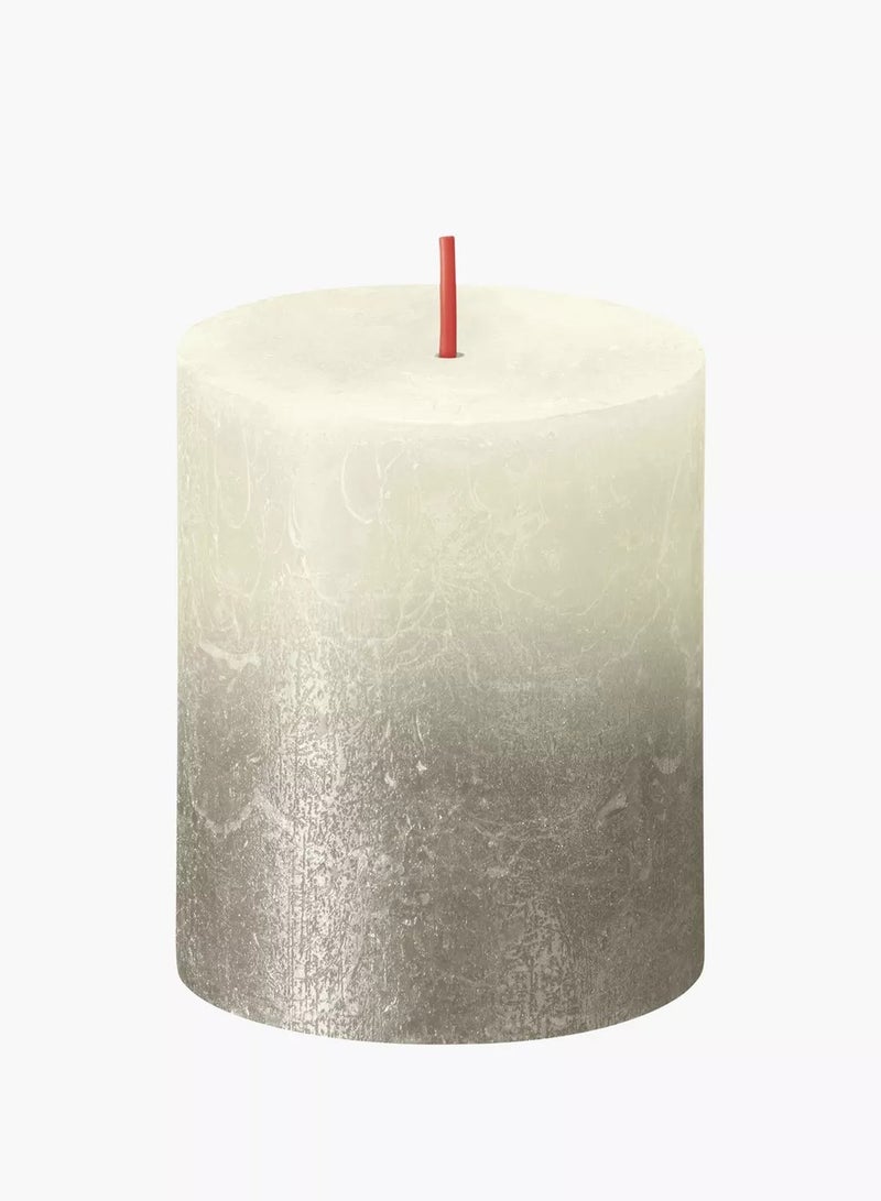 بولسوس شمعة عمودية لغروب الشمس بلونين فضي وأبيض - Image 2