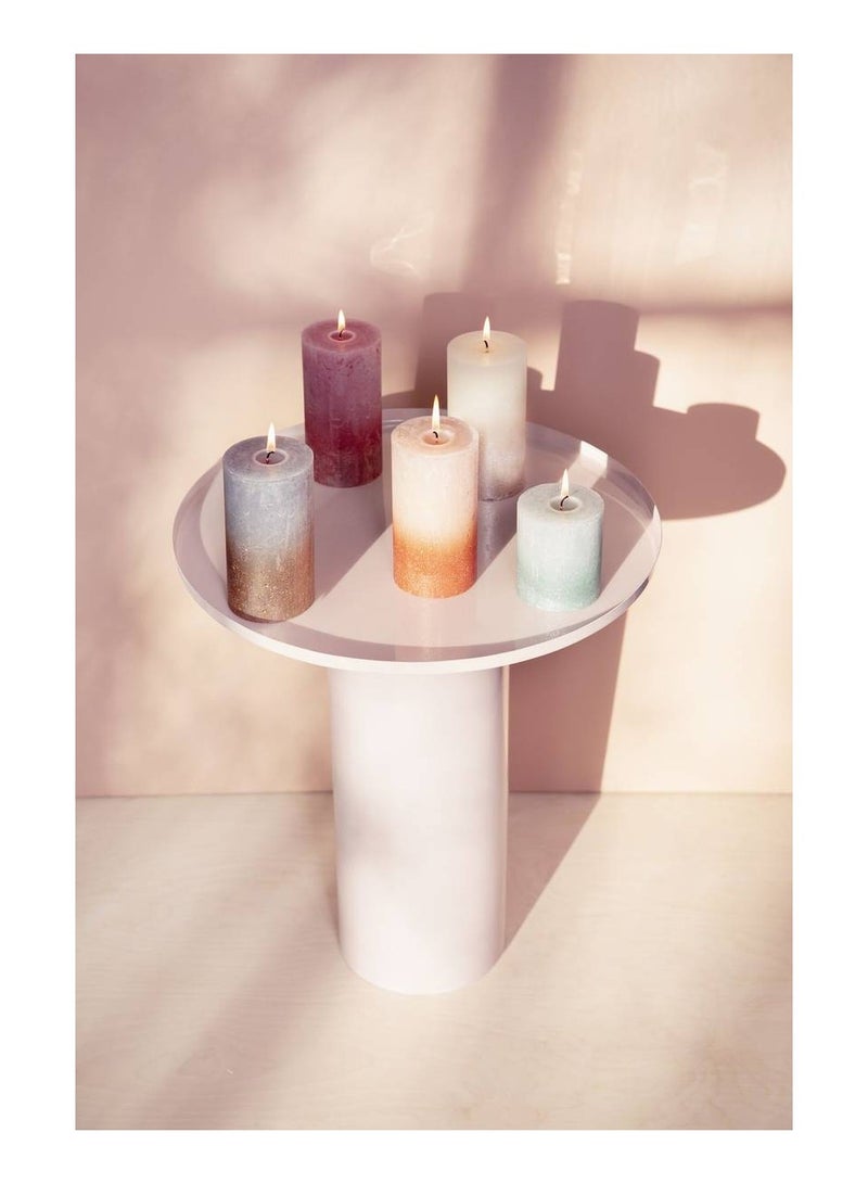 بولسوس شمعة عمودية لغروب الشمس بلونين فضي وأبيض - Image 3