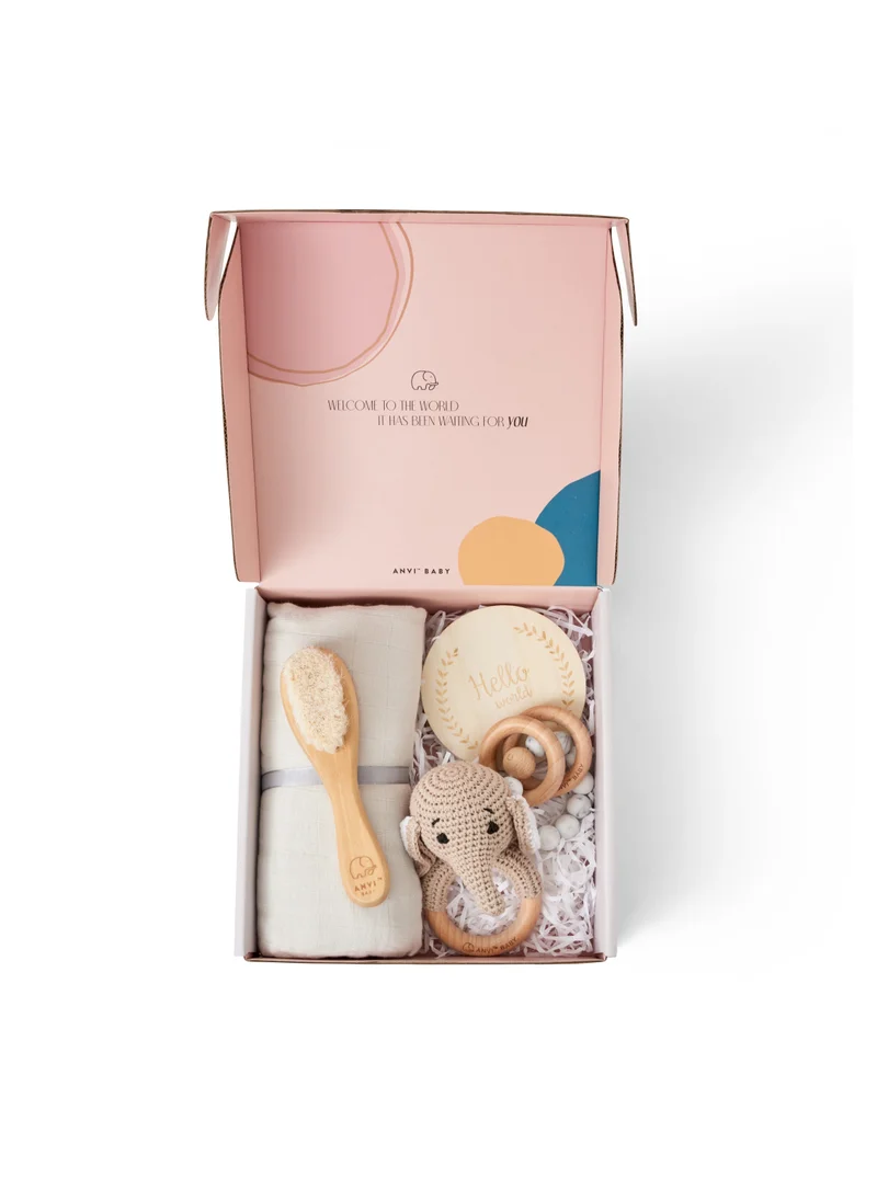 أنفي بيبي Newborn Baby 5 Piece Gift Set- Elephant