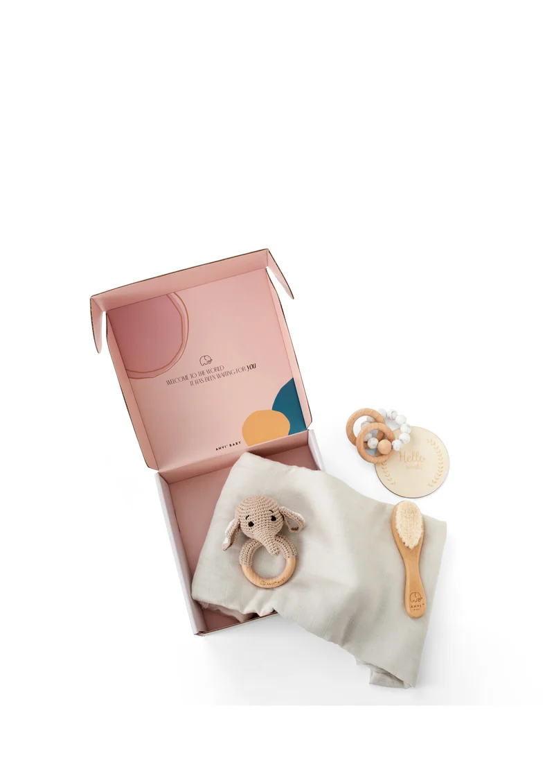 أنفي بيبي Newborn Baby 5 Piece Gift Set- Elephant