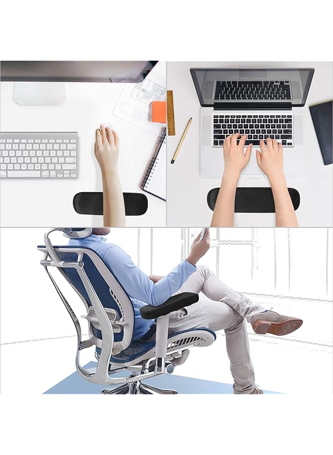 erorex 2 Pcs Chair Armrest Pads Home Office Memory Foam Chair Arm Rest Covers Gaming Chair Arm Pads Comfy Computer Gaming Chair Cushion Removable Washable Elbow Support Forearm Arm Rest Pillow Black  - Image 5