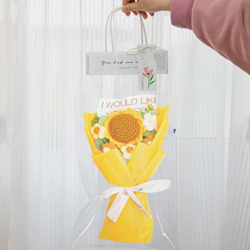 Ekhasa Nostrae by Ekhasa Yellow Sunflower Crochet Flowers Bouquet (Medium size) | Knitted Flowers Bouquet For Gifting | Woolen Flower Perfect For Crochet Gifts | Handmade Bouquets Gift - Image 2