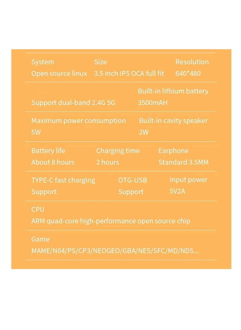 Powkiddy - RGB20S Handheld Game Console Retro Open Source System RK3326 3.5-Inch 4:3 IPS Screen Children's Gifts (Yellow, 128GB) - Image 1