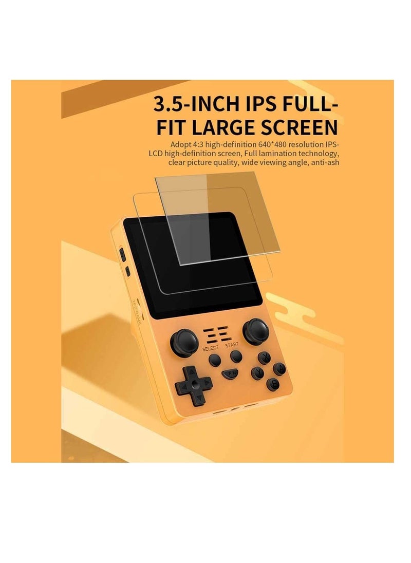 Powkiddy - RGB20S Handheld Game Console Retro Open Source System RK3326 3.5-Inch 4:3 IPS Screen Children's Gifts (Yellow, 128GB) - Image 1