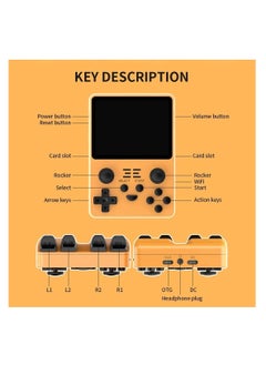 Powkiddy RGB20S Handheld Game Console Retro Open Source System RK3326 3.5-Inch 4:3 IPS Screen Children's Gifts (Yellow, 128GB)  - Image 2