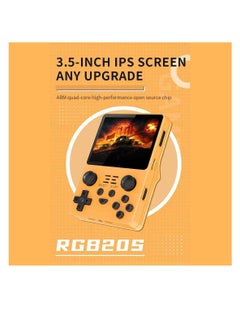 Powkiddy RGB20S Handheld Game Console Retro Open Source System RK3326 3.5-Inch 4:3 IPS Screen Children's Gifts (Yellow, 128GB)  - Image 3