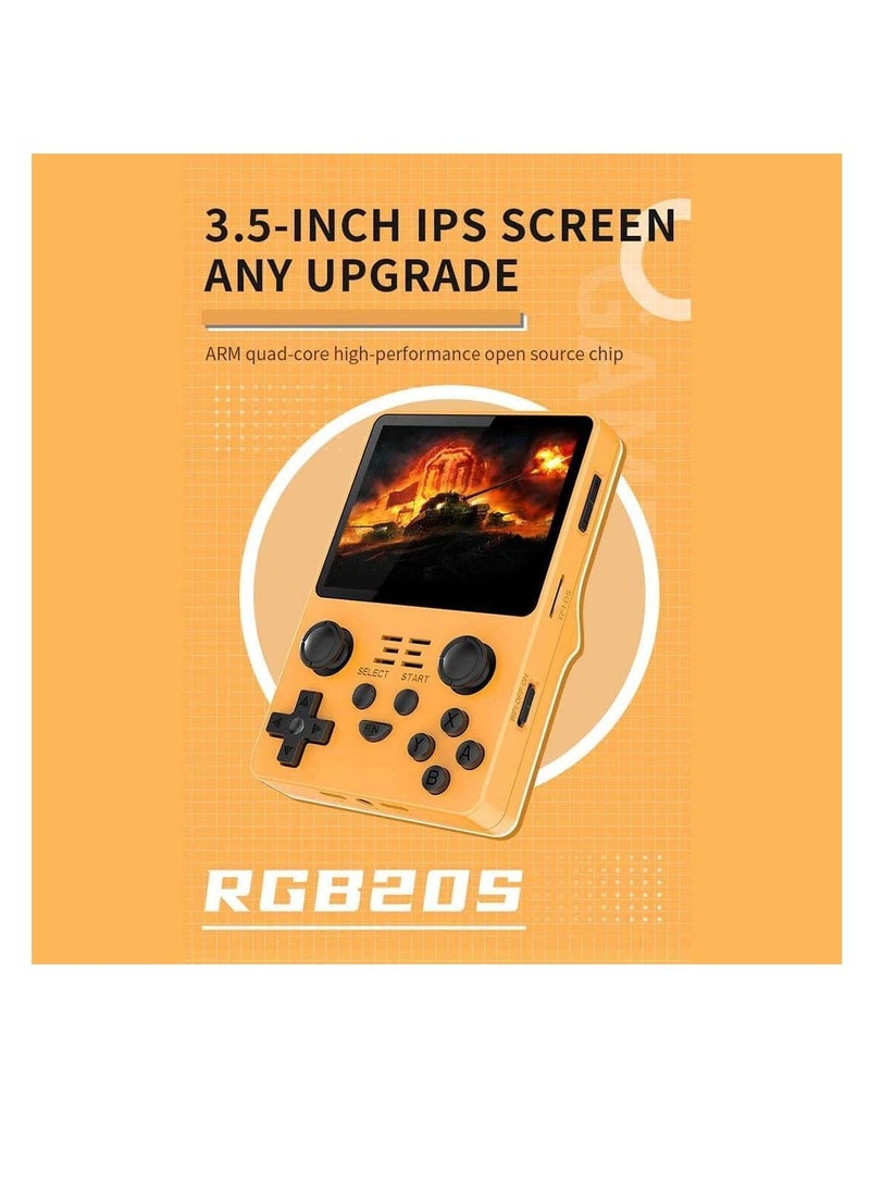 Powkiddy - RGB20S Handheld Game Console Retro Open Source System RK3326 3.5-Inch 4:3 IPS Screen Children's Gifts (Yellow, 128GB) - Image 1