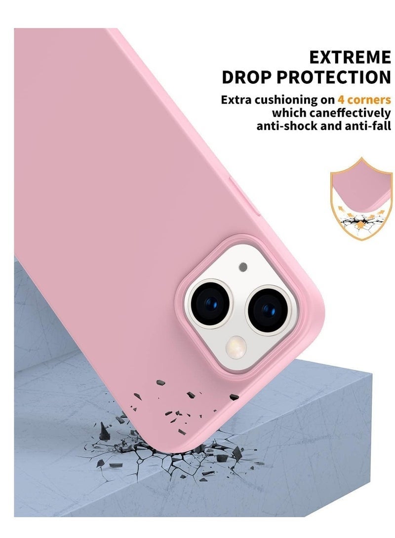 LEDIN Silicone Case for iPhone 14 Plus Silky Soft Touch Full Body Protective Phone Case Shockproof Cover with Microfiber Lining - Image 3