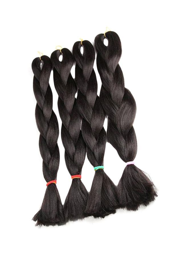 Loquat 4-Piece Braided Hair Extensions Black 24inch