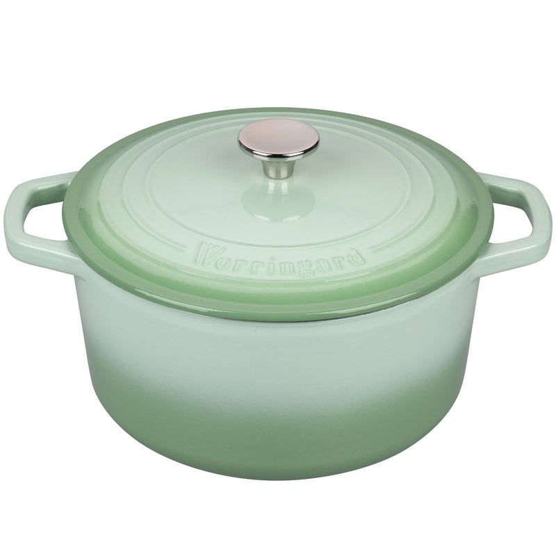 VORRINGARD Enameled Cast Iron Dutch Oven Pot with Lid, for Bread Baking, Round Bread Oven- include Sourdough Bread Baking Supplies Set, 6QT, Green - Image 4