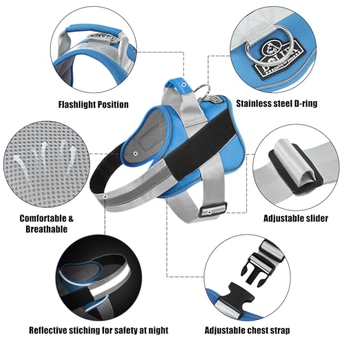 Bolux Dog Harness NoPull Reflective Dog Vest Breathable Adjustable Pet Harness with Handle for Outdoor Walking No More Pulling Tugging or Choking - Image 3
