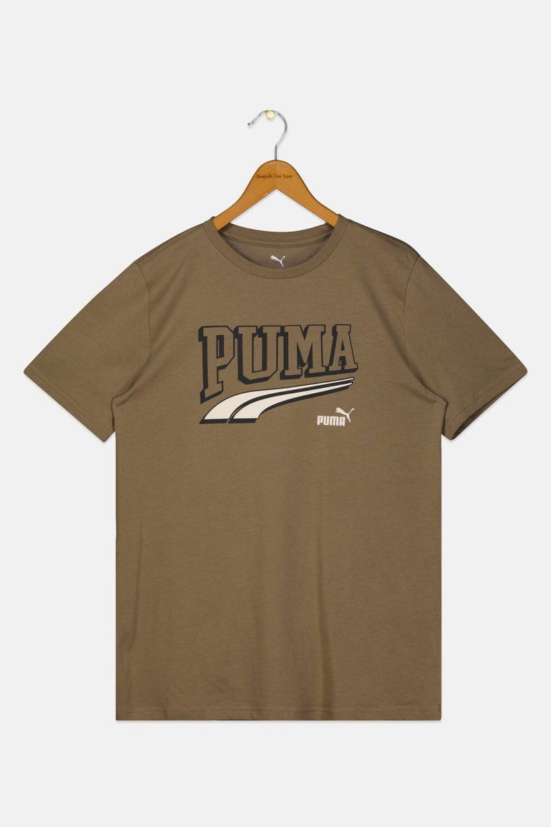 PUMA Kids Boy Sportswear Fit Short Sleeve Outdoor T-Shirt, Taupe - Image 1