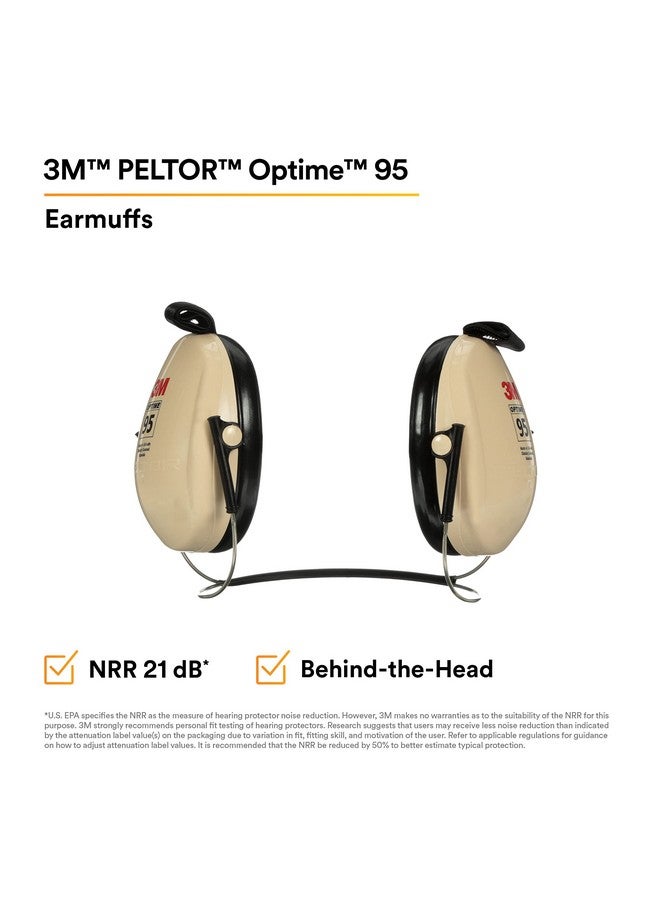 3M 3M Peltor Optime 95 Behind-the-Head Earmuffs, Hearing Conservation H6B/V - Image 2