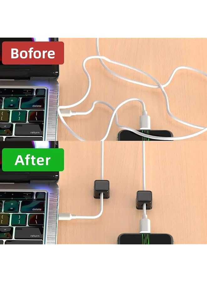 promass 3 Pack Adjustable Cable Holder Clips, Cable Organizer Clip for USB Cable Mobile Cables Clips Computer Cables - Image 4