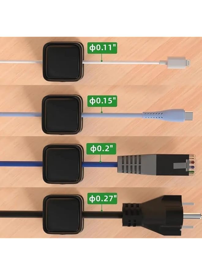 promass 3 Pack Adjustable Cable Holder Clips, Cable Organizer Clip for USB Cable Mobile Cables Clips Computer Cables - Image 2