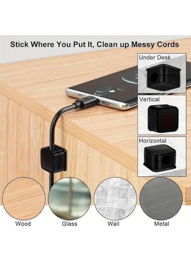 promass 3 Pack Adjustable Cable Holder Clips, Cable Organizer Clip for USB Cable Mobile Cables Clips Computer Cables - Image 3