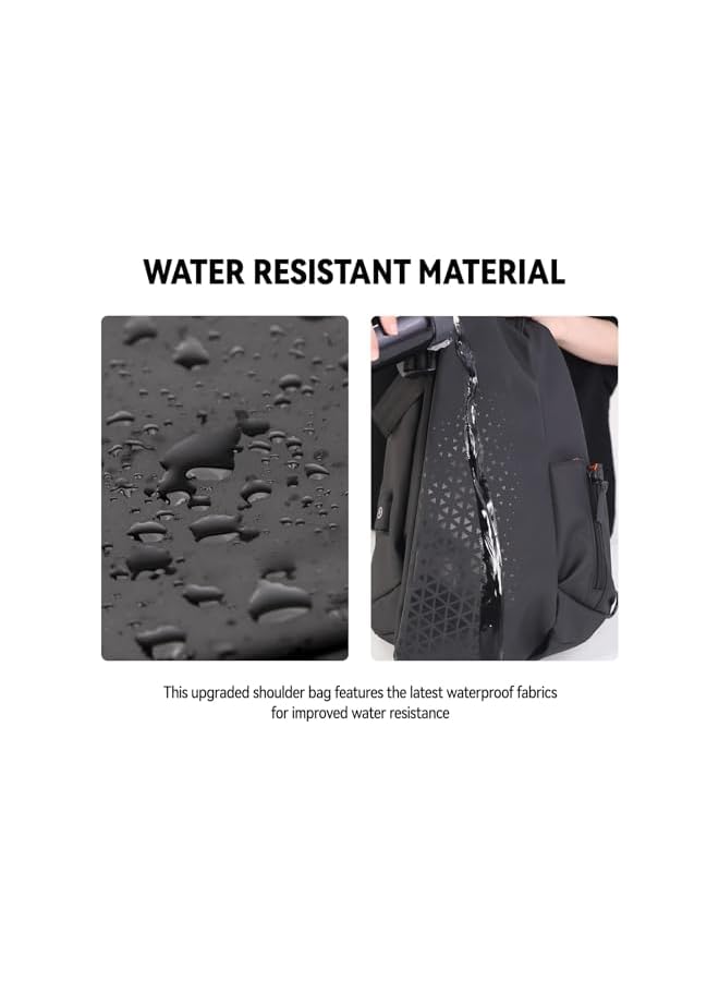 PROMASS Anti-Theft Crossbody Sling Bag For Men Women,Small Backpack One Shoulder Bag, Chest Bag Sling Backpack Water Resistant(Black) - Image 4