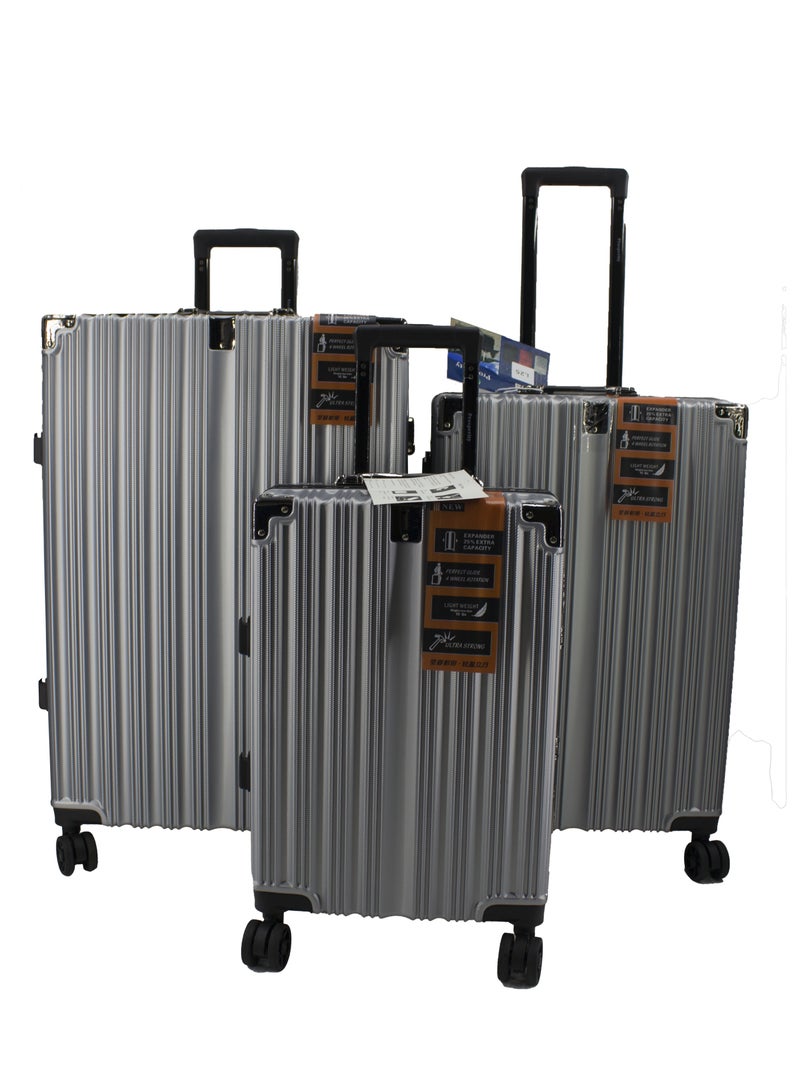 الازدهار حقيبة سفر بإطار ألمنيوم بتصميم انسيابي - عجلات دوارة هادئة بزاوية 360 درجة، ألوان متعددة - Image 1