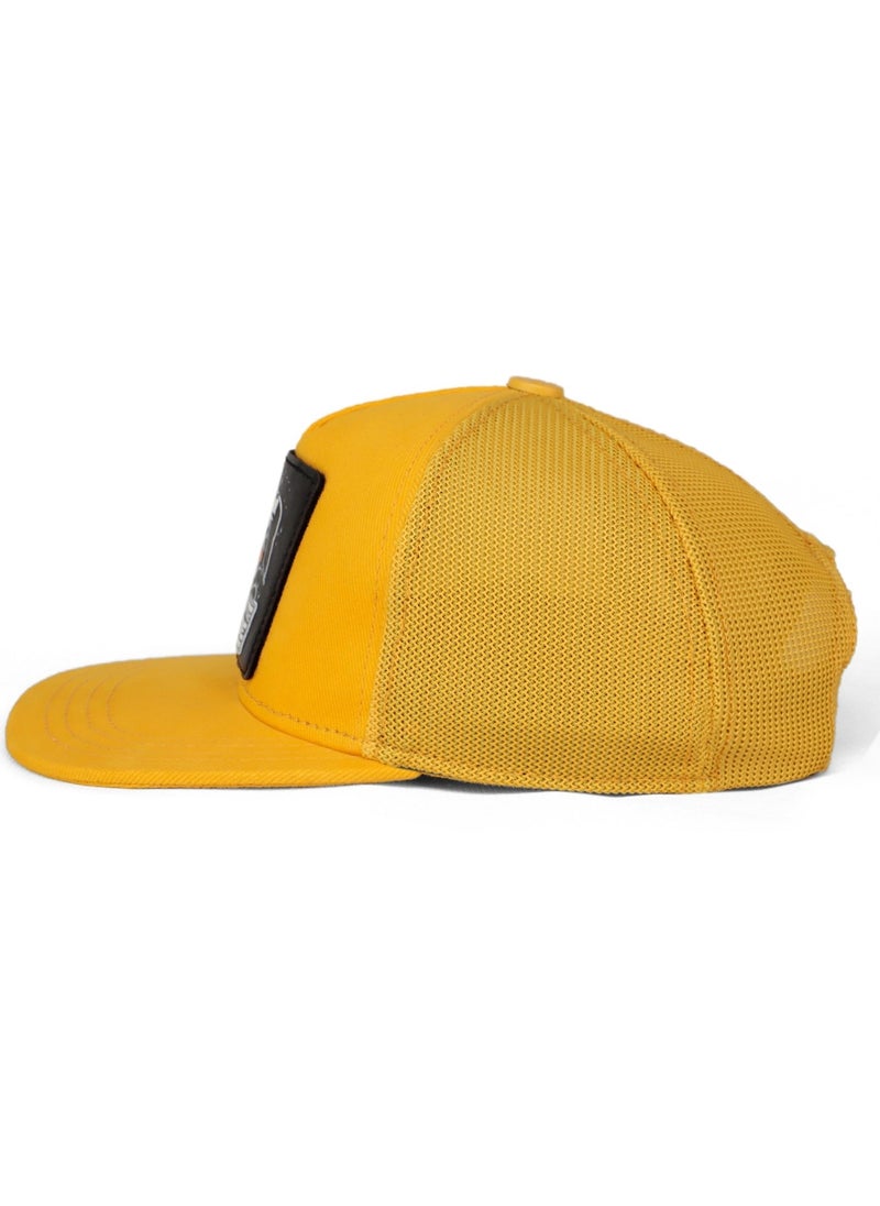 Black Börk BlackBörk V1 Kids Hip Hop Lion - Unisex Yellow Trucker Kids Hat with 2 Code Logo(Cap)  - Image 3