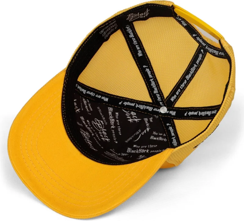 بلاك بورك BlackBörk V1 Kids Hip Hop Lion - Unisex Yellow Trucker Kids Hat with 2 Code Logo(Cap)