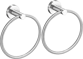 USHOWER USHOWER 2 Pack Brushed Nickel Towel Ring, Hand Towel Holder for Bathroom, Durable 304 Stainless Steel, Modern Style  - Image 1