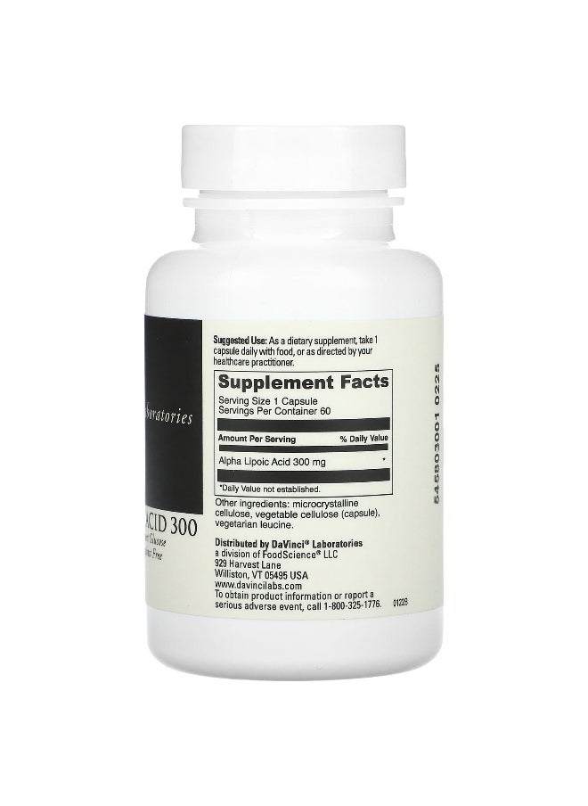 DaVinci Laboratories DaVinci Laboratories, Alpha Lipoic Acid 300, 300 mg , 60 Capsules  - Image 2