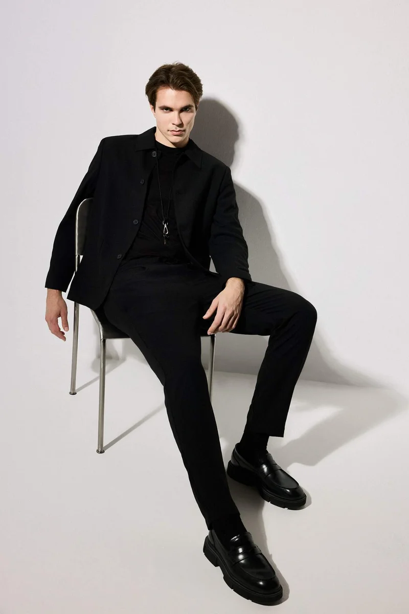Relax Fit Ankle Length Linen Look Trousers
