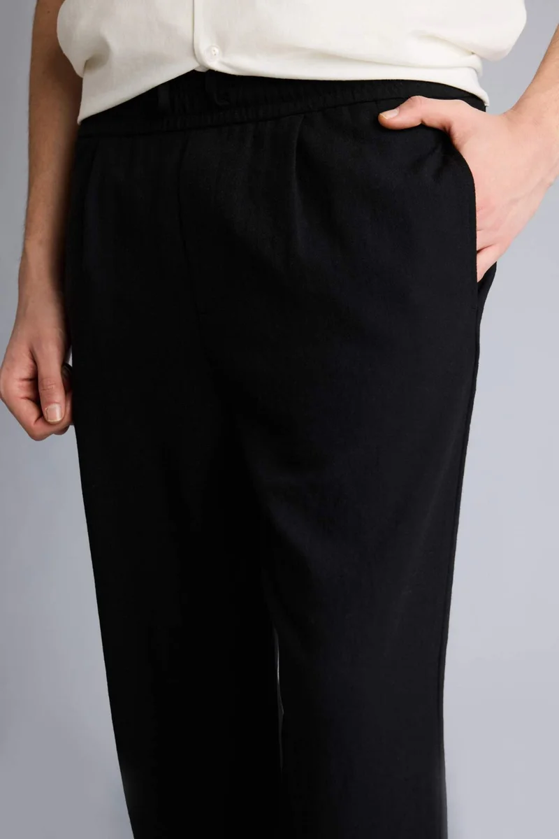 Defacto  Relax Fit Ankle Length Linen Look Trousers for Men | Best Price UAE