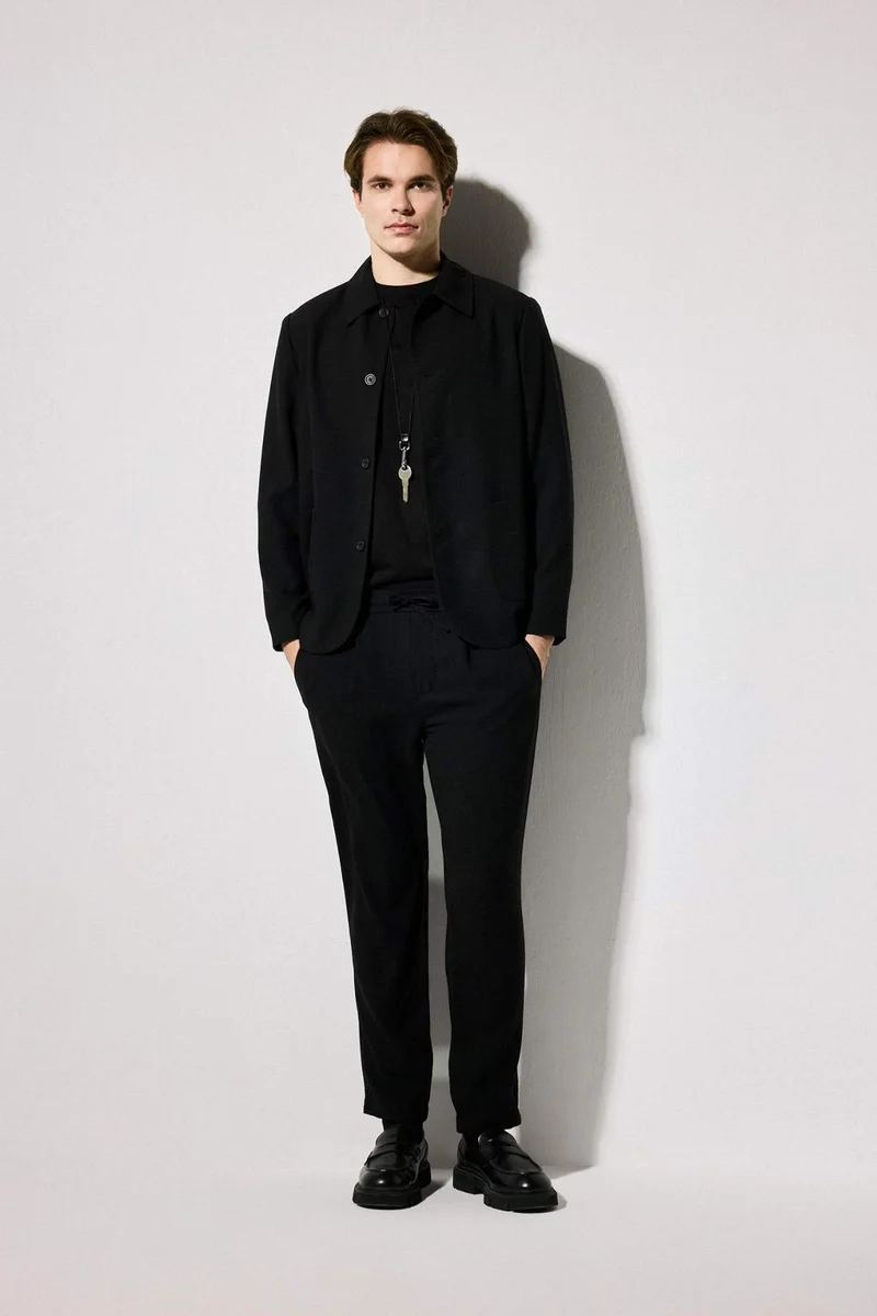 Defacto  Relax Fit Ankle Length Linen Look Trousers for Men | Best Price UAE