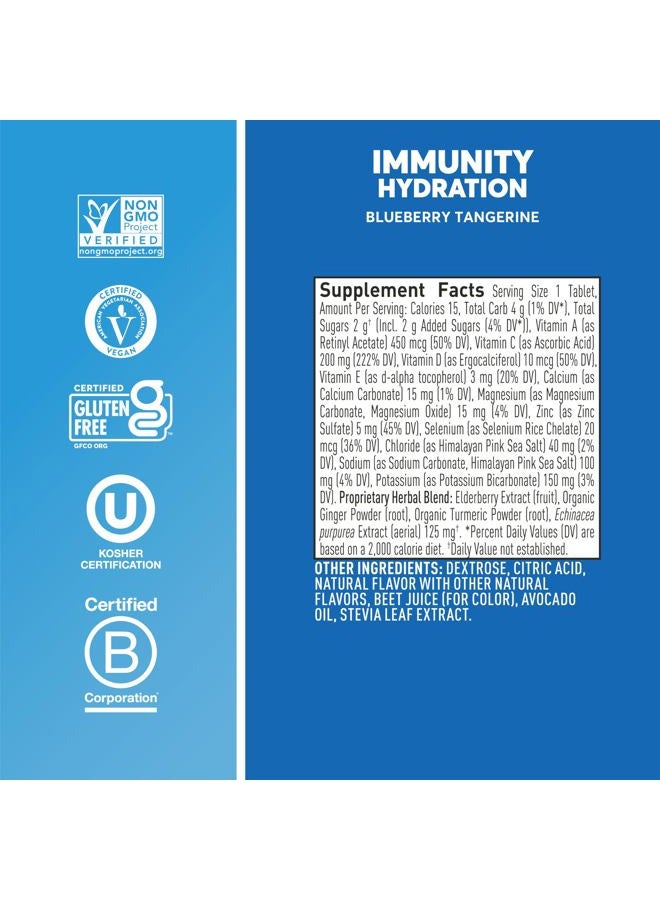 Nuun Immunity Electrolyte Tablets with Vitamin D, C, E, & A, Ginger, Elderberry, Magnesium & 4 Other Essential Electrolytes, Vegan, Blueberry Tangerine, 8 Pack (80 Servings Total) - Image 5