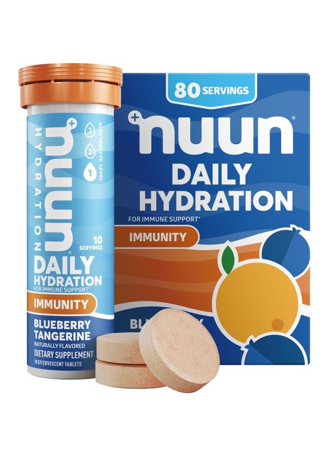 Nuun Immunity Electrolyte Tablets with Vitamin D, C, E, & A, Ginger, Elderberry, Magnesium & 4 Other Essential Electrolytes, Vegan, Blueberry Tangerine, 8 Pack (80 Servings Total) - Image 1