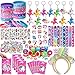 Winrayk 146Pcs Unicorn Party Favors Birthday Supplies Girls Headband Bag Bracelet Stamper Keychain Slap Bracelet Tattoo Sticker Ring Goodie Stuffer Pinata Filler Rainbow Unicorn Party Supplies Decor - Image 4