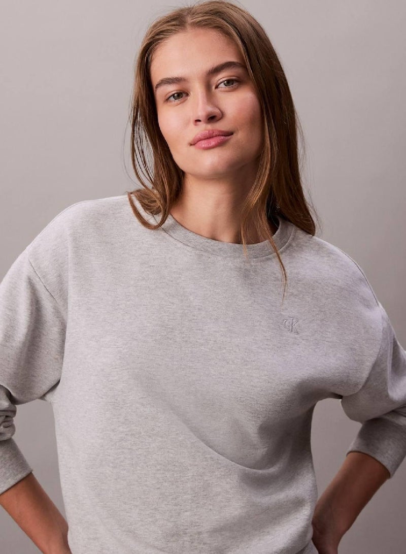 Calvin Klein Jeans Relaxed Monogram Fleece Sweatshirt - Image 4