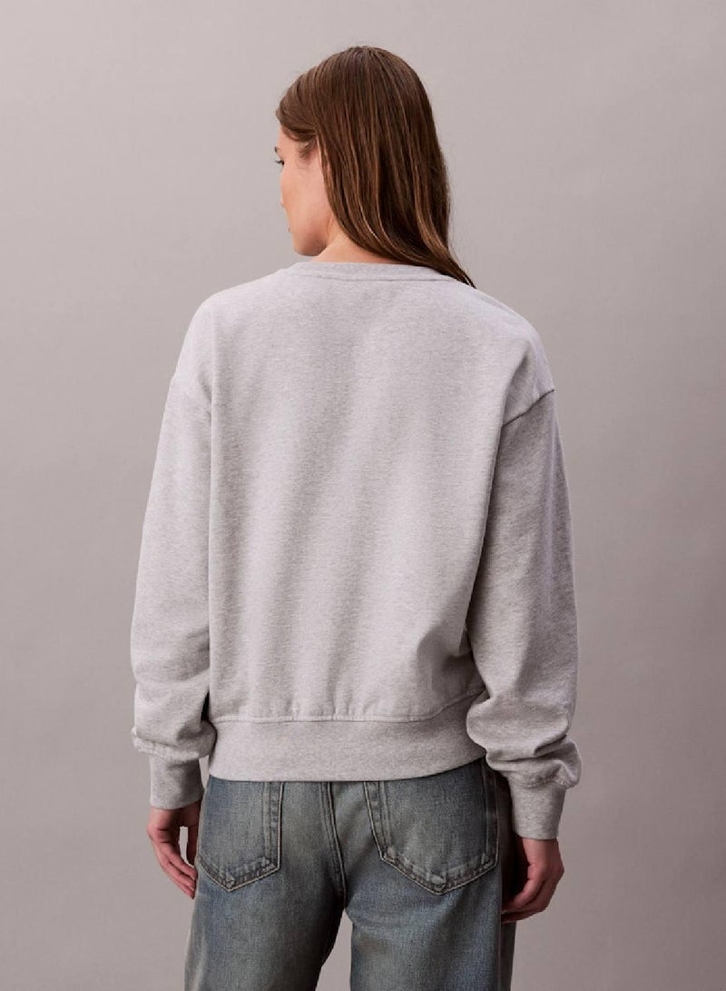 Calvin Klein Jeans Relaxed Monogram Fleece Sweatshirt - Image 5