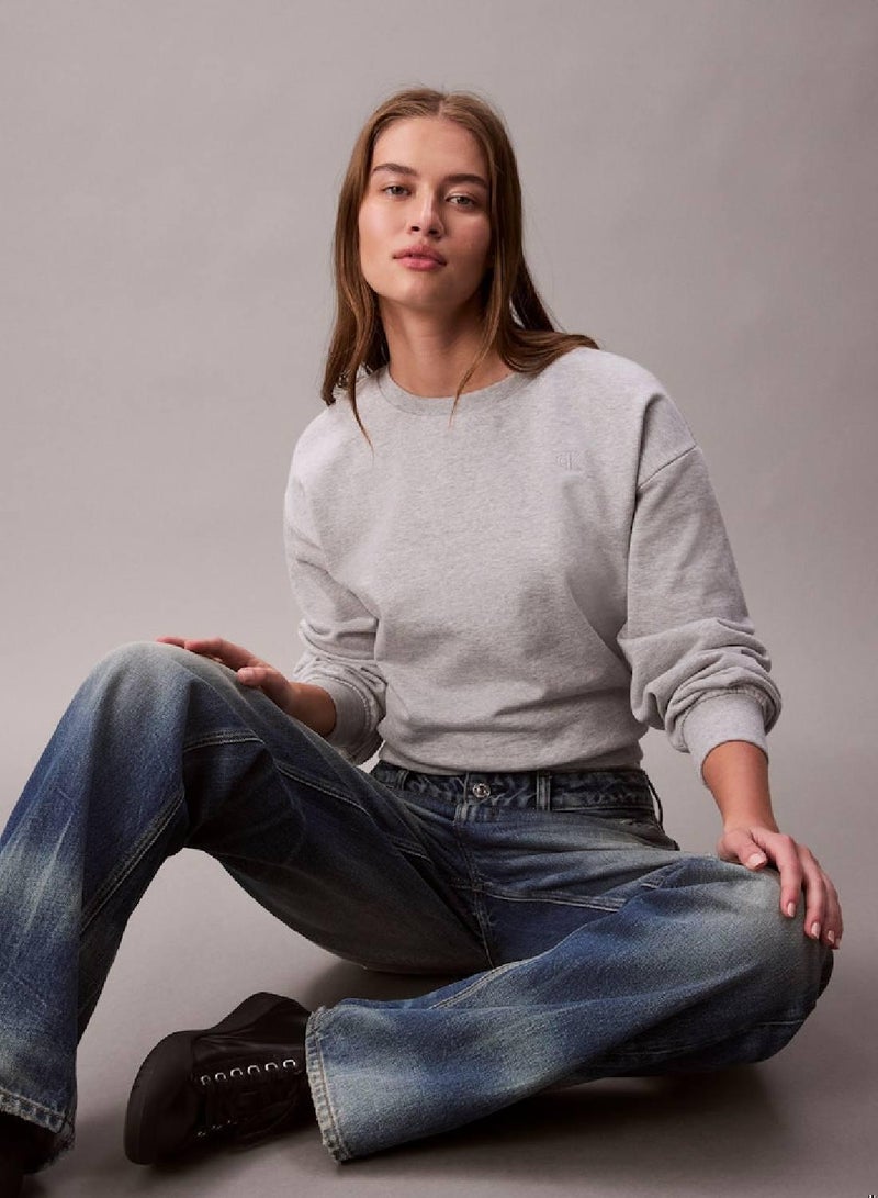 Calvin Klein Jeans Relaxed Monogram Fleece Sweatshirt - Image 2