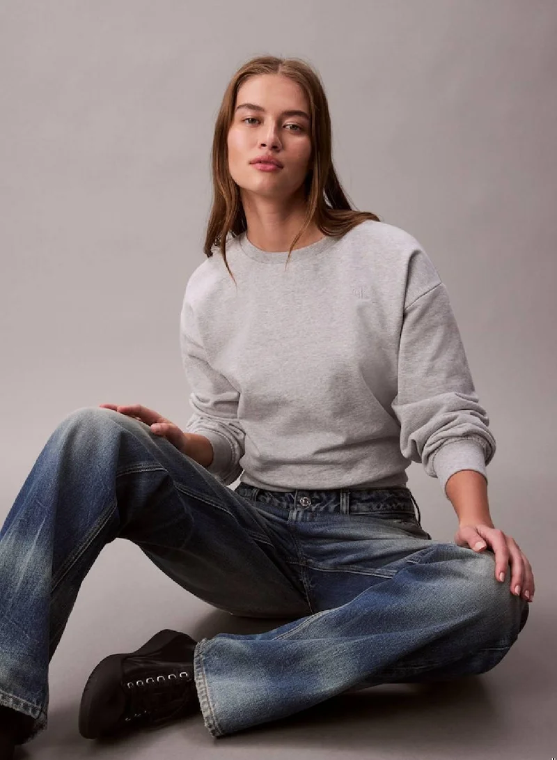 Calvin Klein Jeans Relaxed Monogram Fleece Sweatshirt