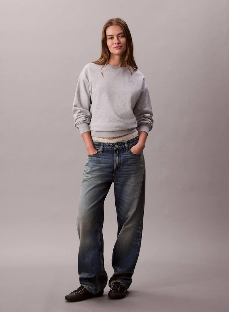 Calvin Klein Jeans Relaxed Monogram Fleece Sweatshirt - Image 3