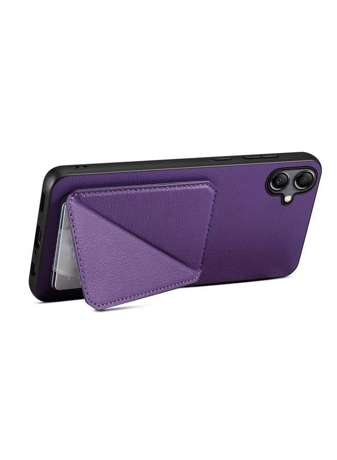 Denior Case For Samsung Galaxy S24 5G Imitation Calf Leather Back Phone Case with Holder - Image 3