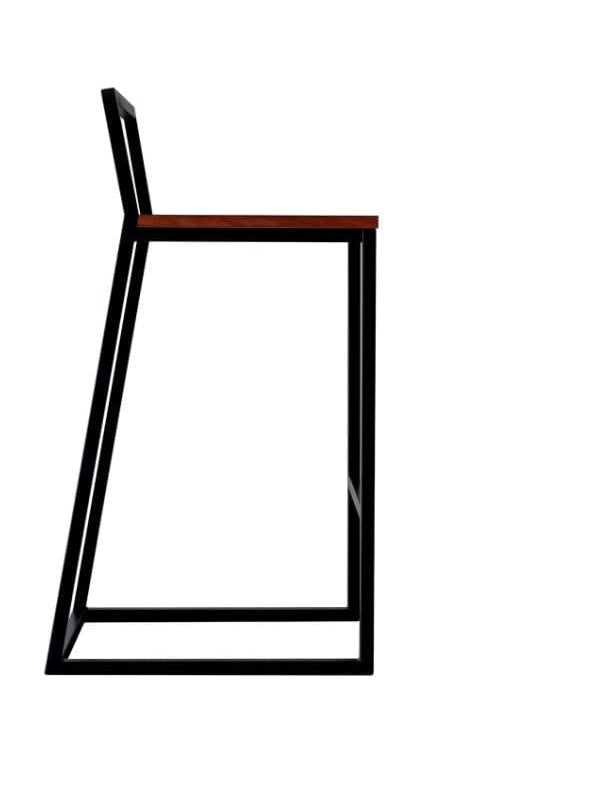 Generic Indian Decor 55111 Counter Height Barstool Metal High Stools Pub Counter Height Barstool with Wooden Seat and Black Metal Base Kitchen Chair for RestaurantBarCafe  - Image 4