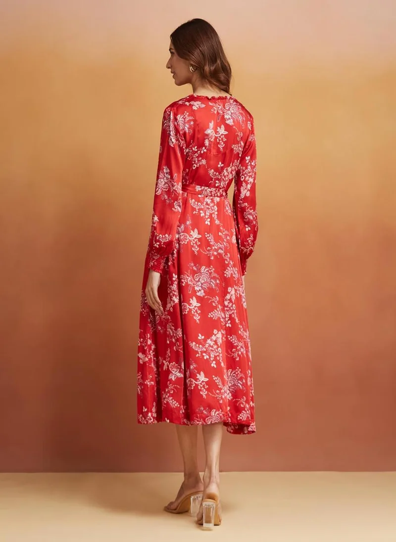 فاب انديا Floral Button-Down Dress