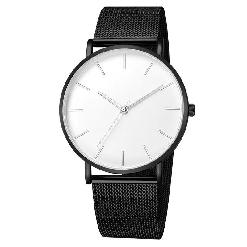 Y&D Foreign Trade European American Simple Fashion Men's Watch Stainless Steel Mesh Band Quartz Watch 40mm - Image 1